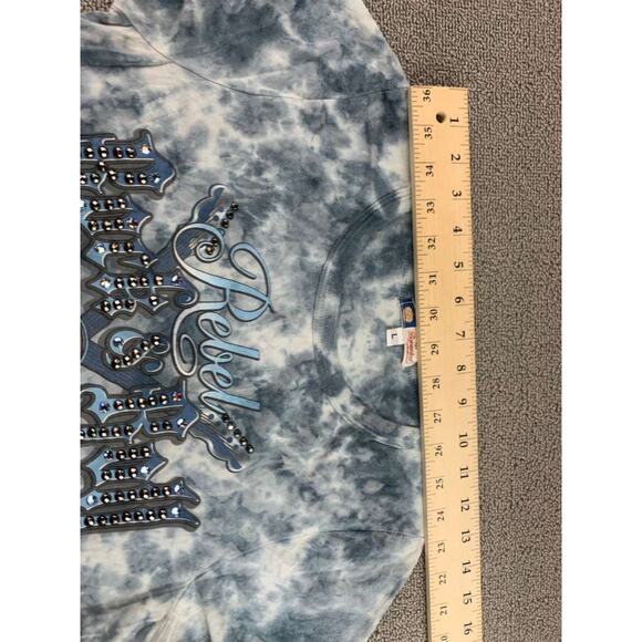 Bejeweled by Susan Fixel Womens Large T Shirt Tie Dye Rhinestone Rock Graphic - Picture 4 of 7